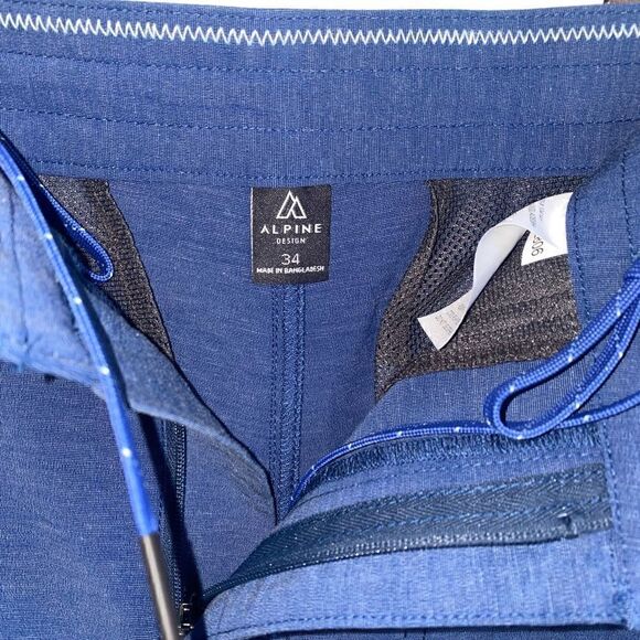 NWT Alpine Design Men’s Size 34 AD Hybrid Short Shorts Indigo Blue 8”Inch Inseam - Picture 4 of 6